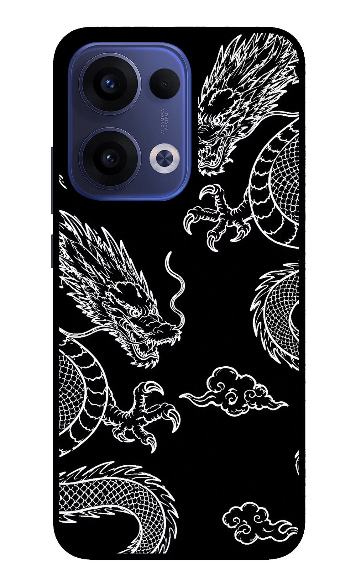 Twin Dragons Oppo Reno13 5G Glass Case Back Cover by Casekaro