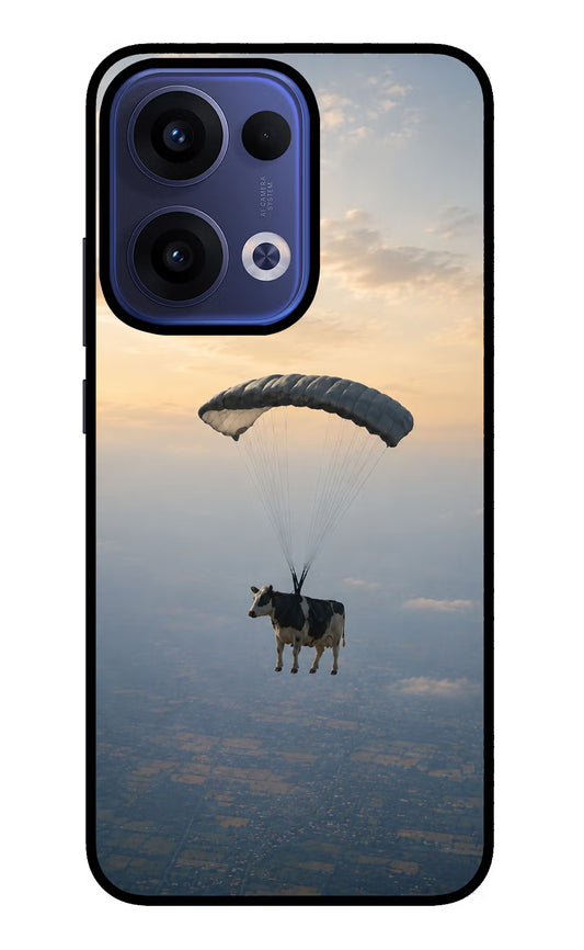 Skydiving Cow Oppo Reno13 5G Glass Case