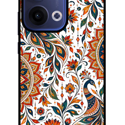 White Mayura Oppo Reno13 5G Glass Case