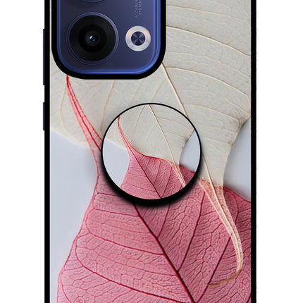 White Pink Leaf Oppo Reno13 5G Pop Case by Casekaro