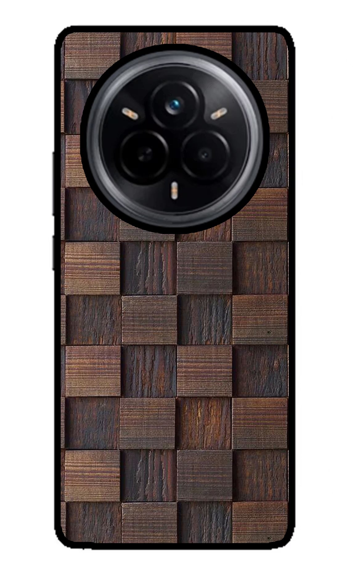 Wooden Cube Design Realme 14 Pro 5G Glass Case