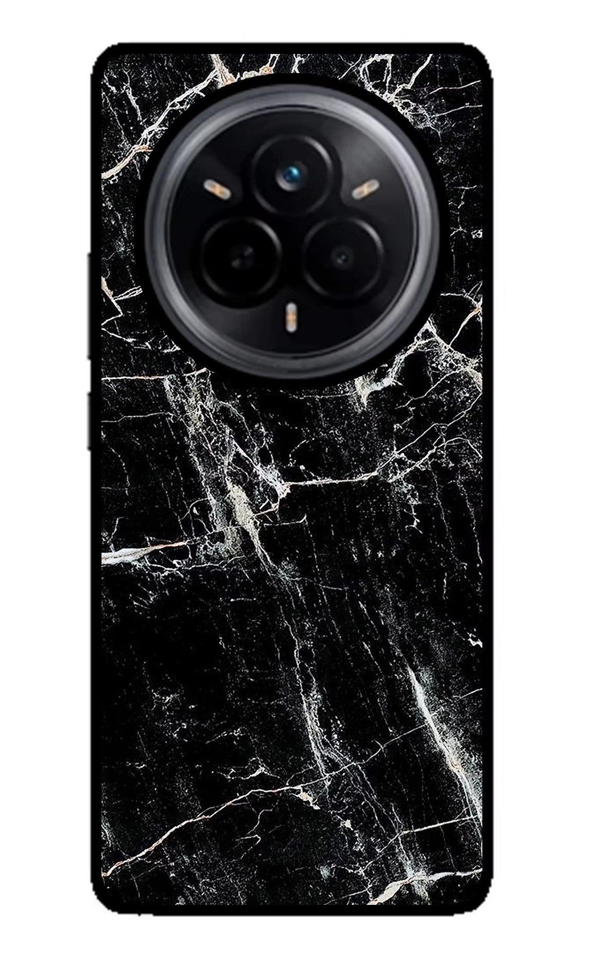 Black Marble Texture Realme 14 Pro 5G Glass Case Back Cover by Casekaro