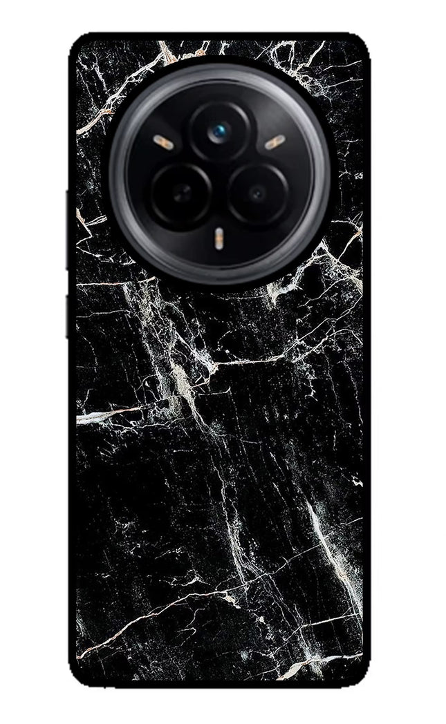 Black Marble Texture Realme 14 Pro 5G Glass Case Back Cover by Casekaro