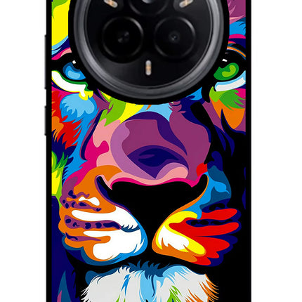 Lion Realme 14 Pro 5G Glass Case Back Cover by Casekaro