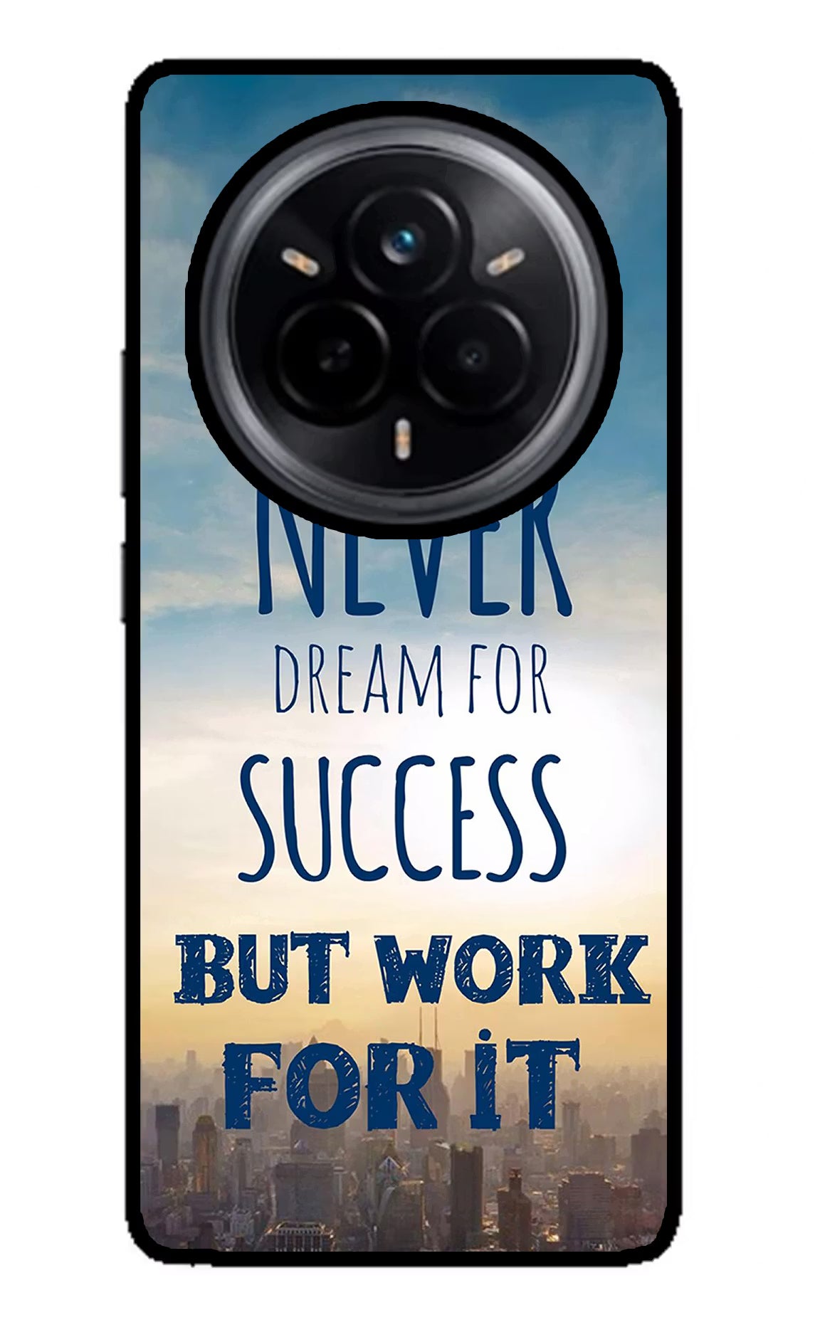 Never Dream For Success But Work For It Realme 14 Pro 5G Glass Case Back Cover by Casekaro
