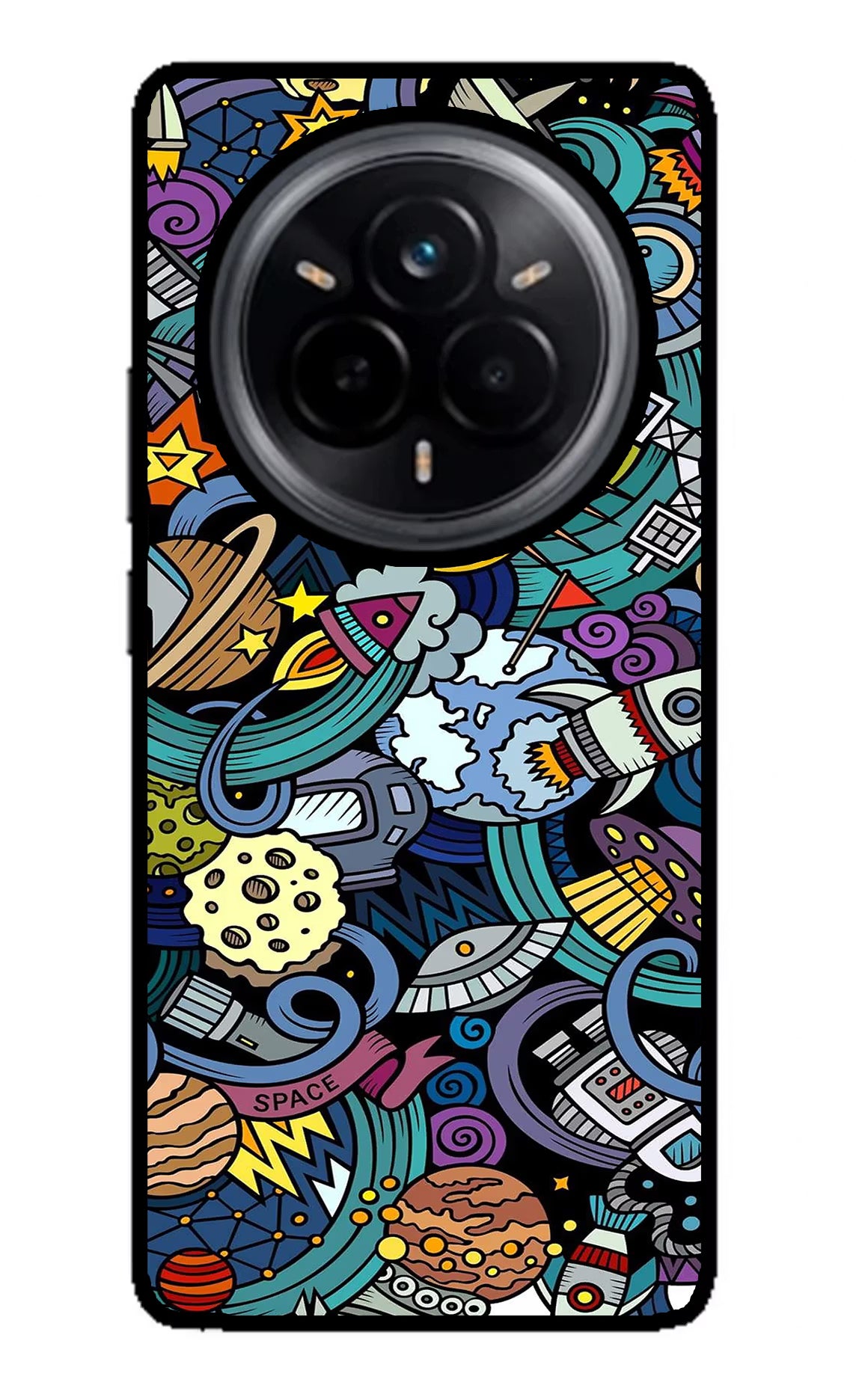 Space Abstract Realme 14 Pro 5G Glass Case Back Cover by Casekaro