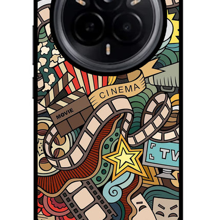 Cinema Abstract Realme 14 Pro 5G Glass Case Back Cover by Casekaro