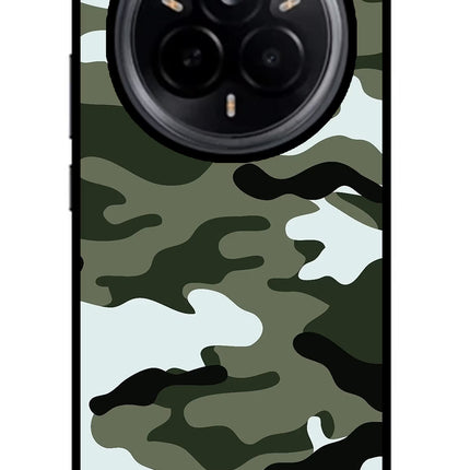 Camouflage Realme 14 Pro 5G Glass Case Back Cover by Casekaro