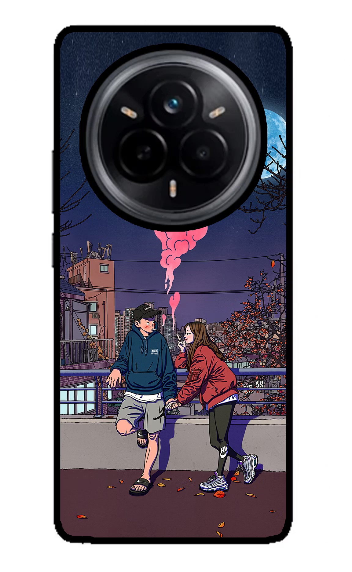 Chilling Couple Realme 14 Pro 5G Glass Case Back Cover by Casekaro