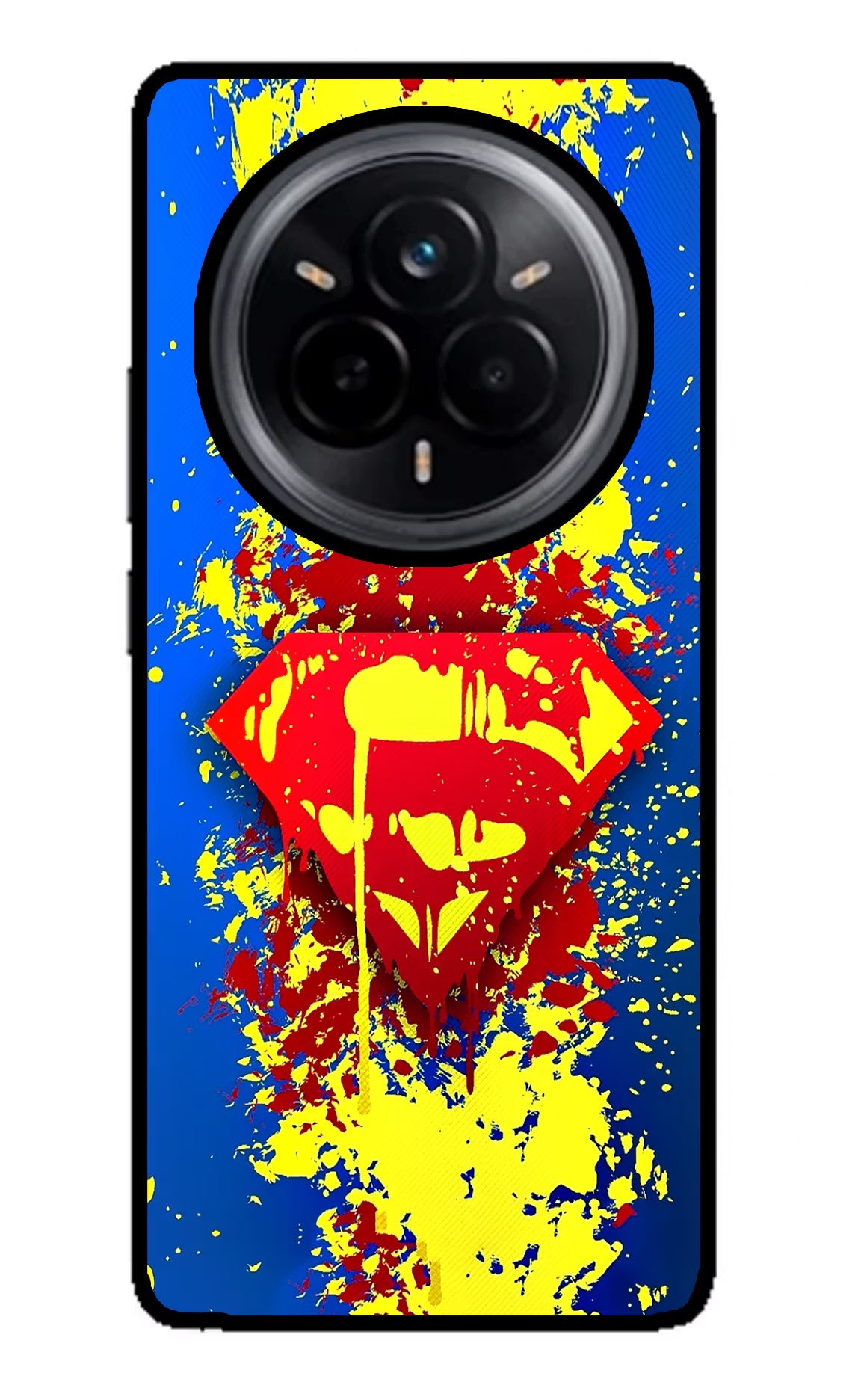 Superman logo Realme 14 Pro 5G Glass Case Back Cover by Casekaro