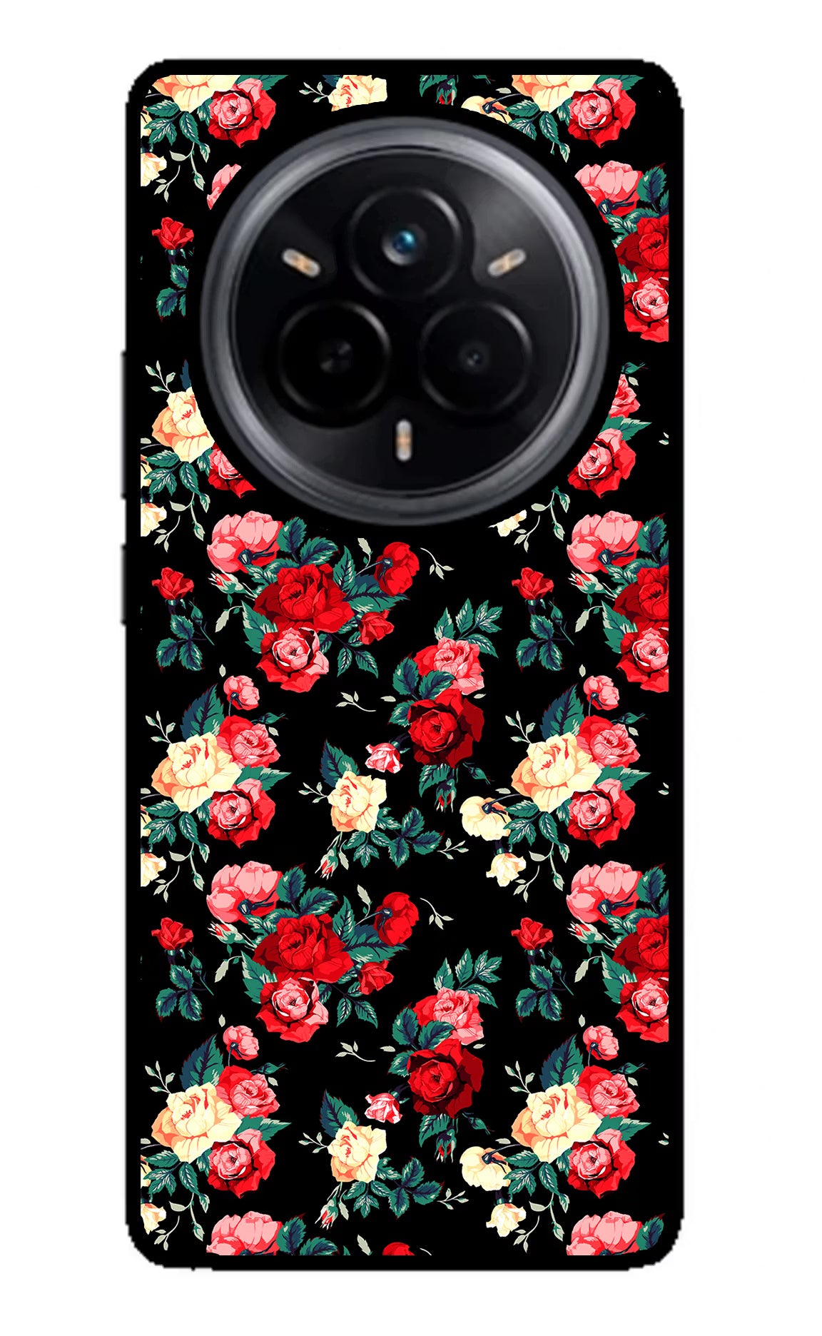Rose Pattern Realme 14 Pro 5G Glass Case Back Cover by Casekaro