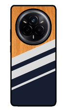 Blue and white wooden Realme 14 Pro 5G Glass Case