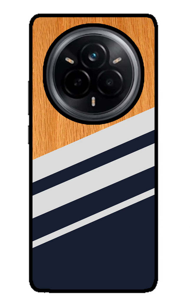Blue and white wooden Realme 14 Pro 5G Glass Case
