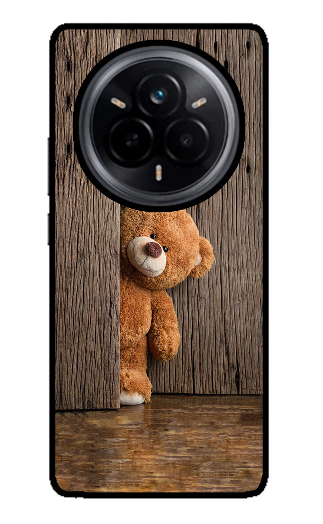 Teddy Wooden Realme 14 Pro 5G Glass Case Back Cover by Casekaro