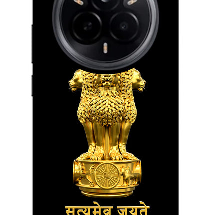 Satyamev Jayate Golden Realme 14 Pro 5G Glass Case