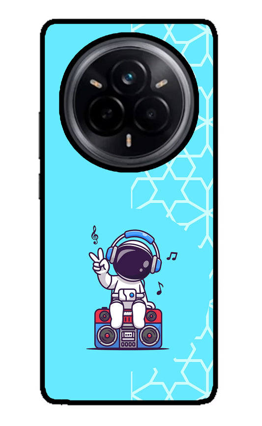 Cute Astronaut Chilling Realme 14 Pro 5G Glass Case