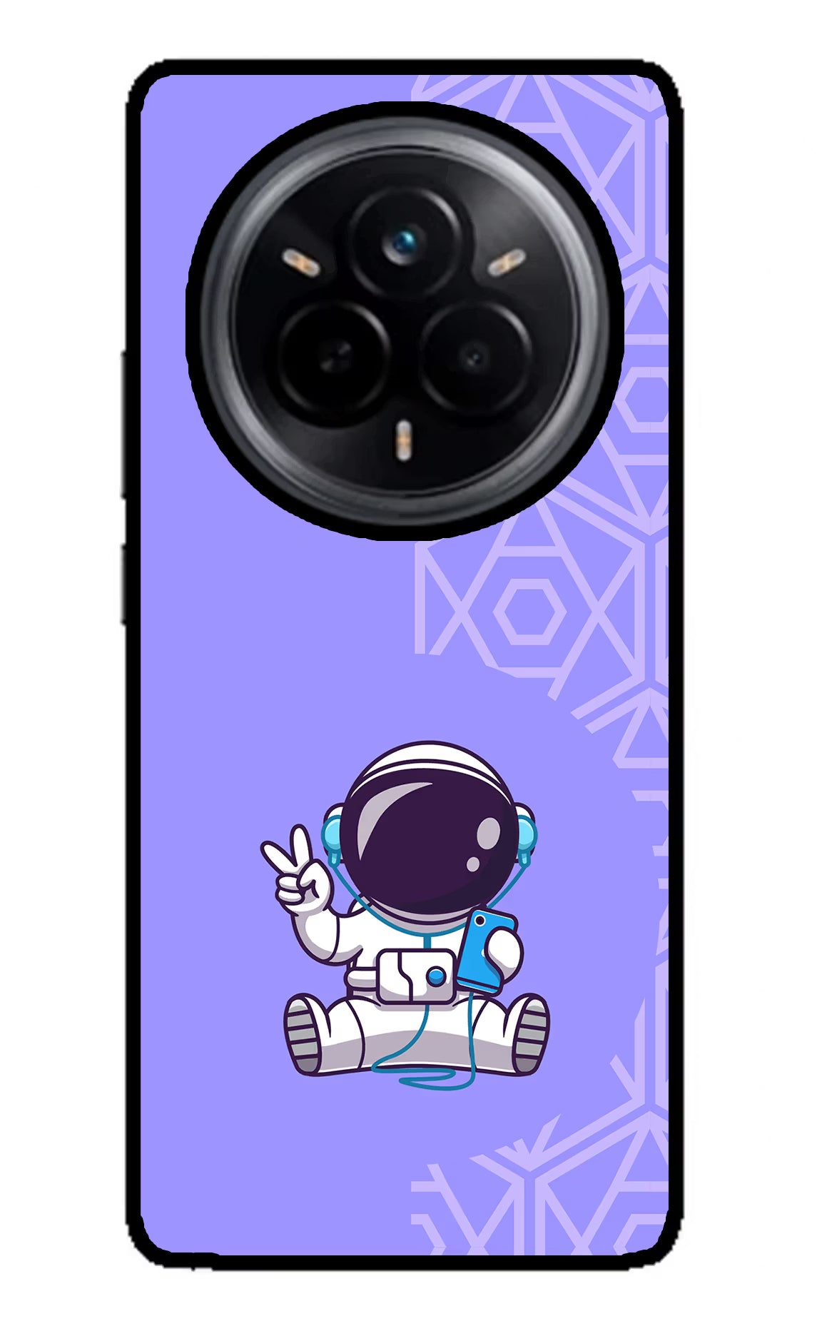 Cute Astronaut Chilling Realme 14 Pro 5G Glass Case Back Cover by Casekaro