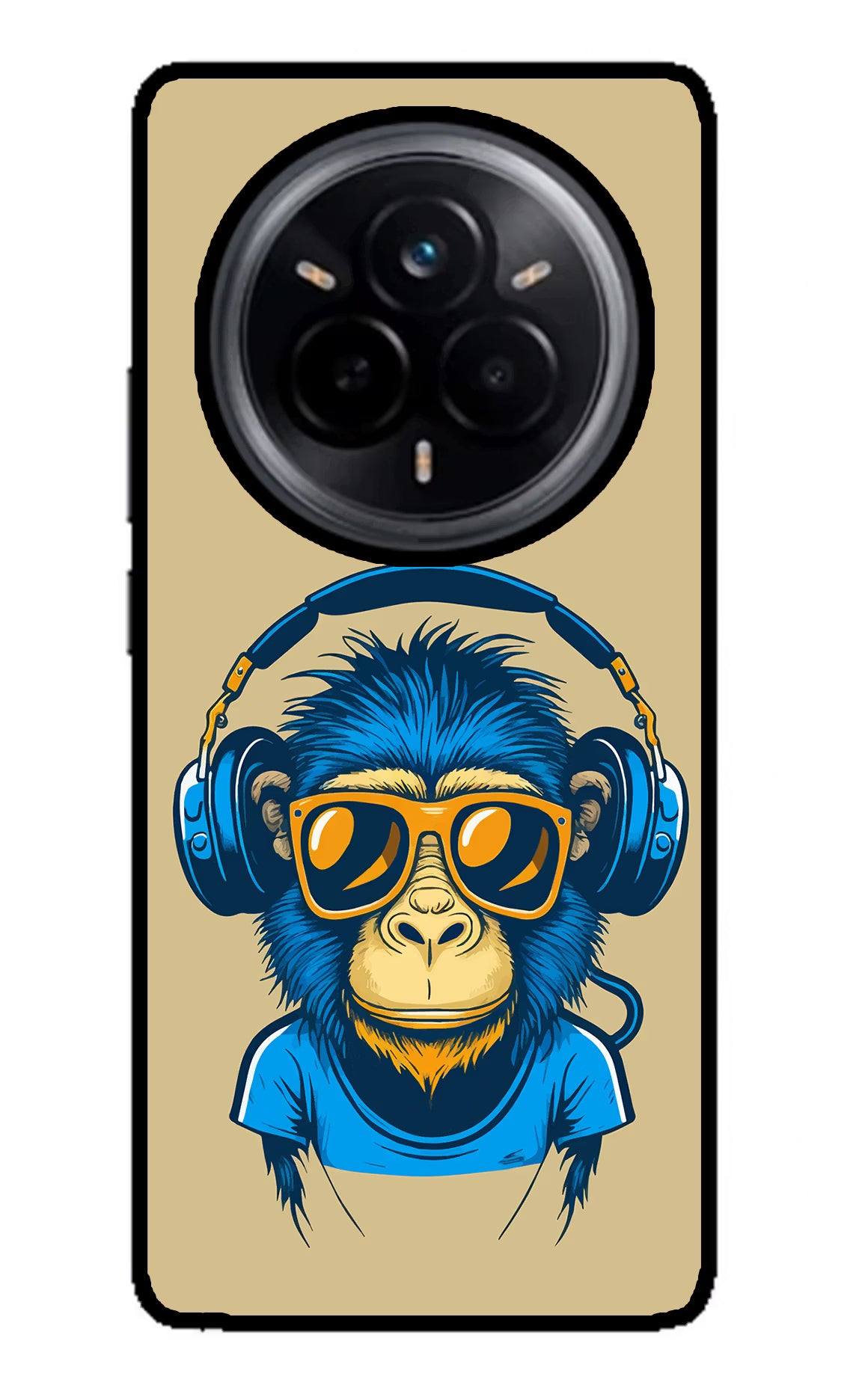 Monkey Headphone Realme 14 Pro 5G Glass Case Back Cover by Casekaro