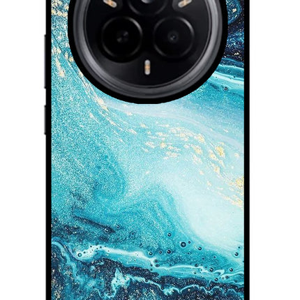 Blue Glitter Marble Realme 14 Pro 5G Glass Case