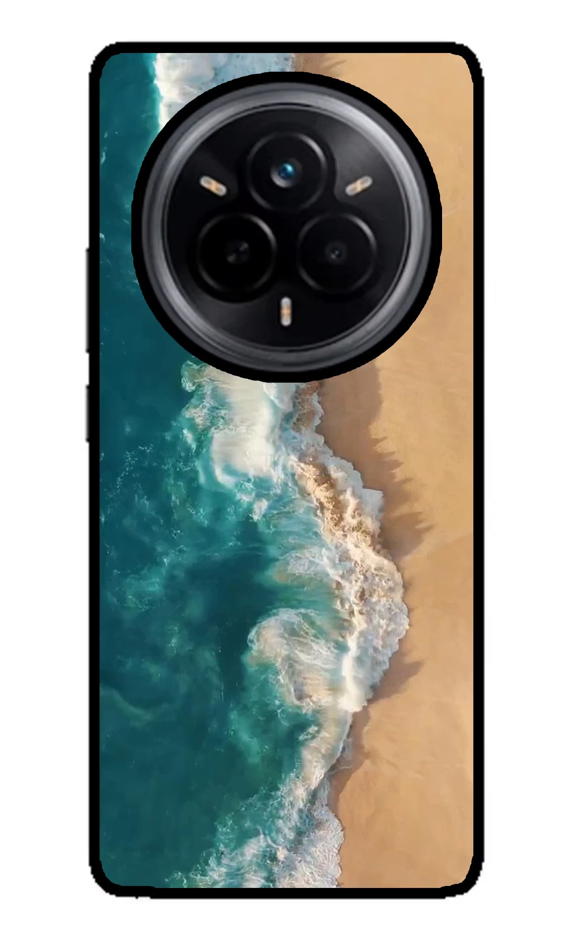 Ocean Beach Realme 14 Pro 5G Glass Case Back Cover by Casekaro