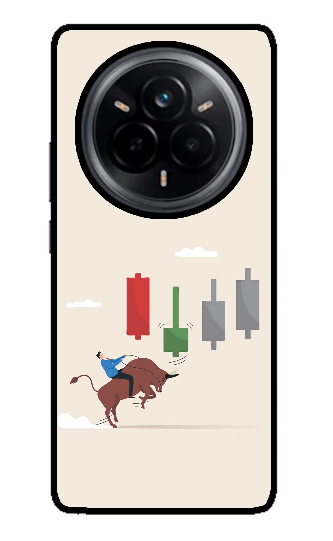 Bull Trading Momentum Realme 14 Pro 5G Glass Case Back Cover by Casekaro