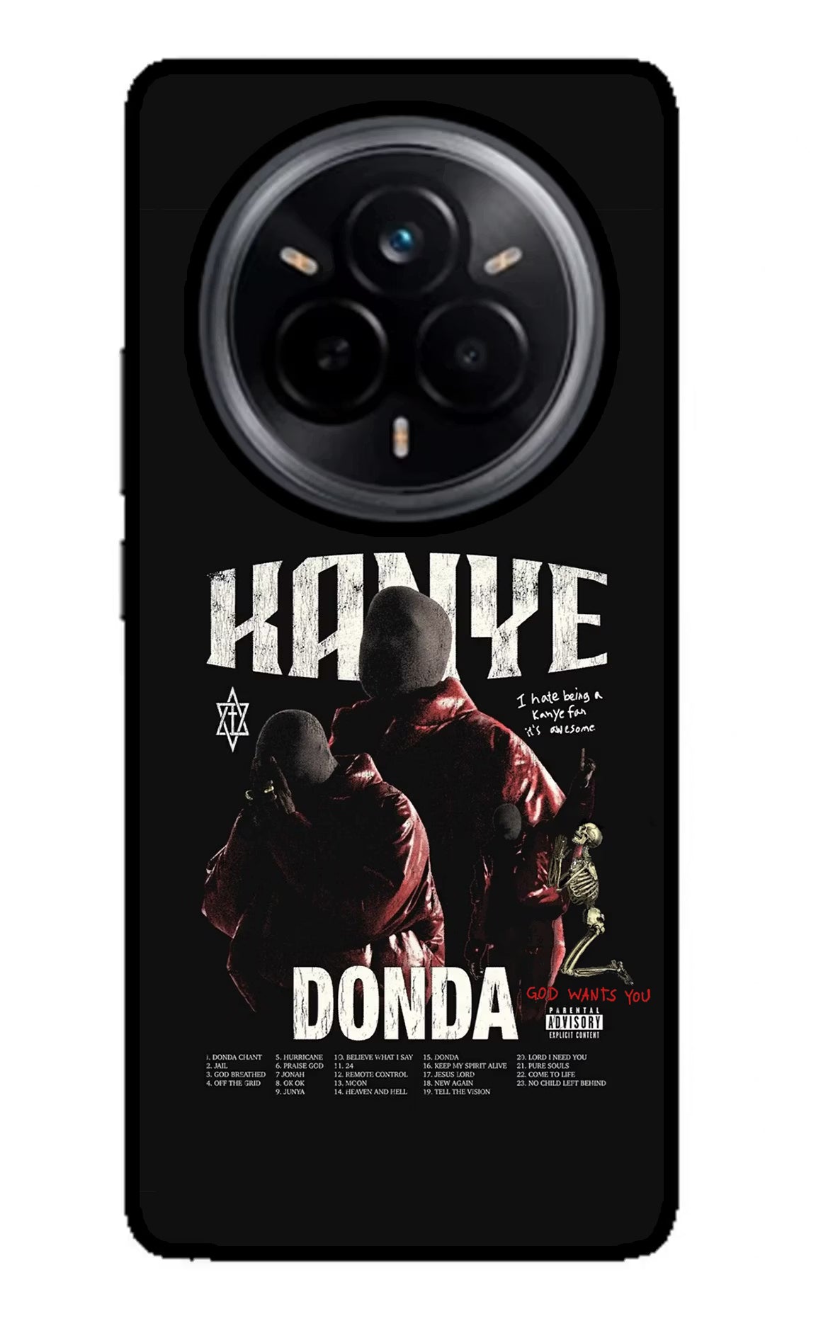 Donda Kanye West Realme 14 Pro 5G Glass Case Back Cover by Casekaro