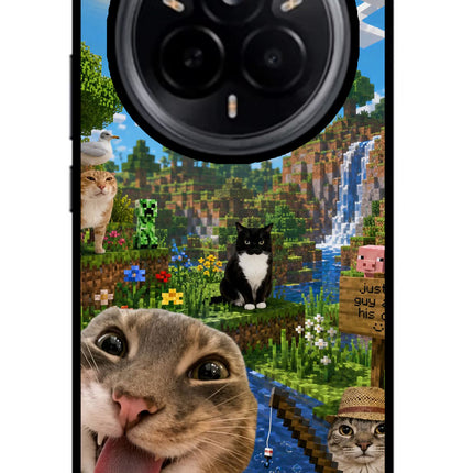 Minecraft Cat Chaos Realme 14 Pro 5G Glass Case