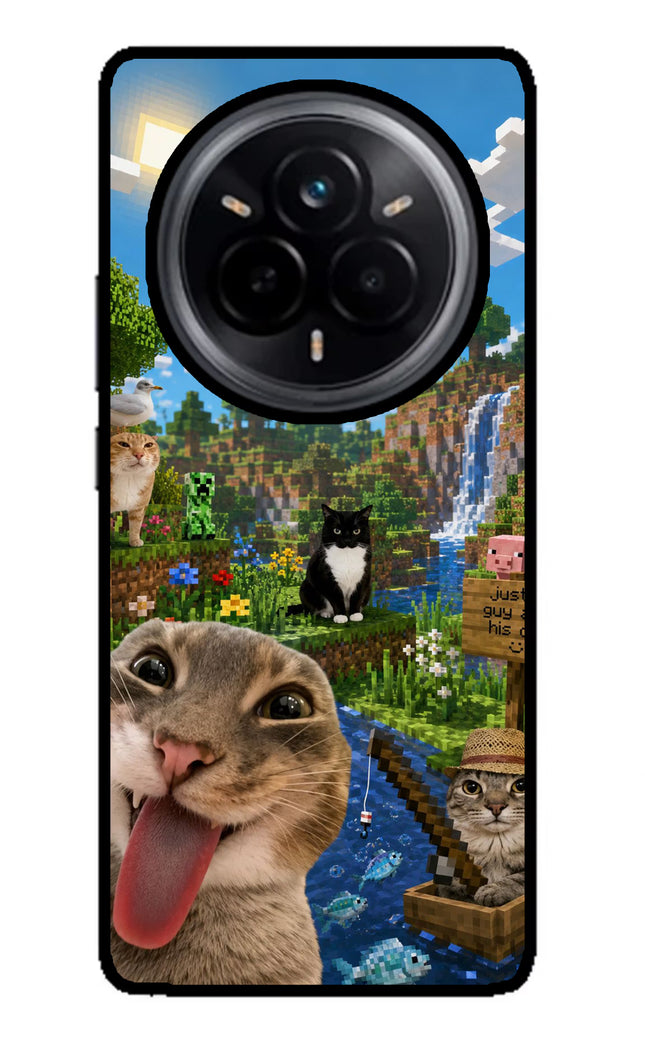 Minecraft Cat Chaos Realme 14 Pro 5G Glass Case