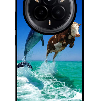 Dolphin vs Cow Realme 14 Pro 5G Glass Case