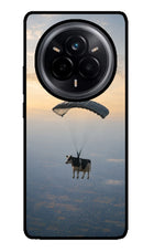 Skydiving Cow Realme 14 Pro 5G Glass Case