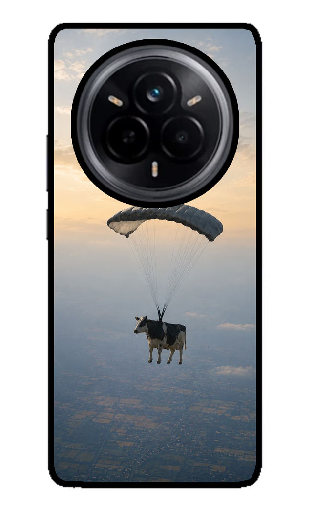 Skydiving Cow Realme 14 Pro 5G Glass Case