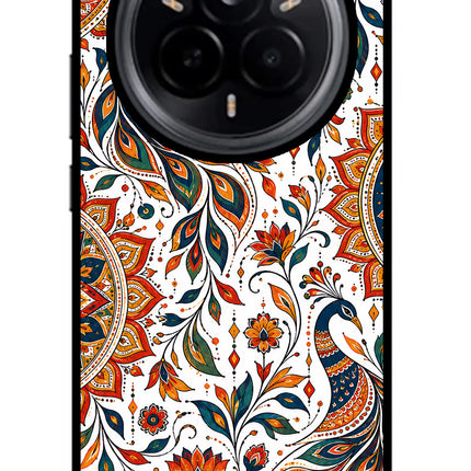 White Mayura Realme 14 Pro 5G Glass Case