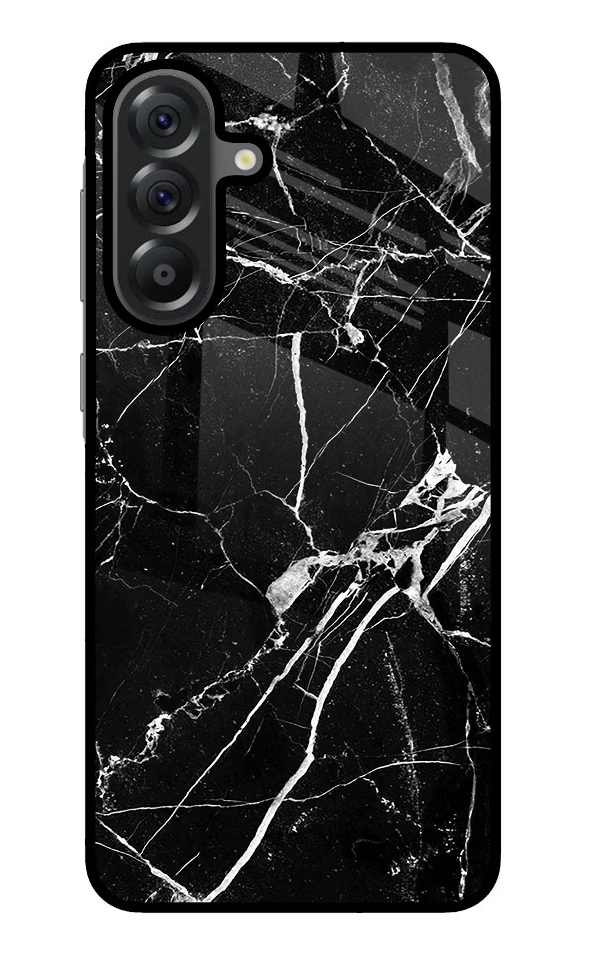 Black Marble Pattern Samsung A56 5G Glass Case