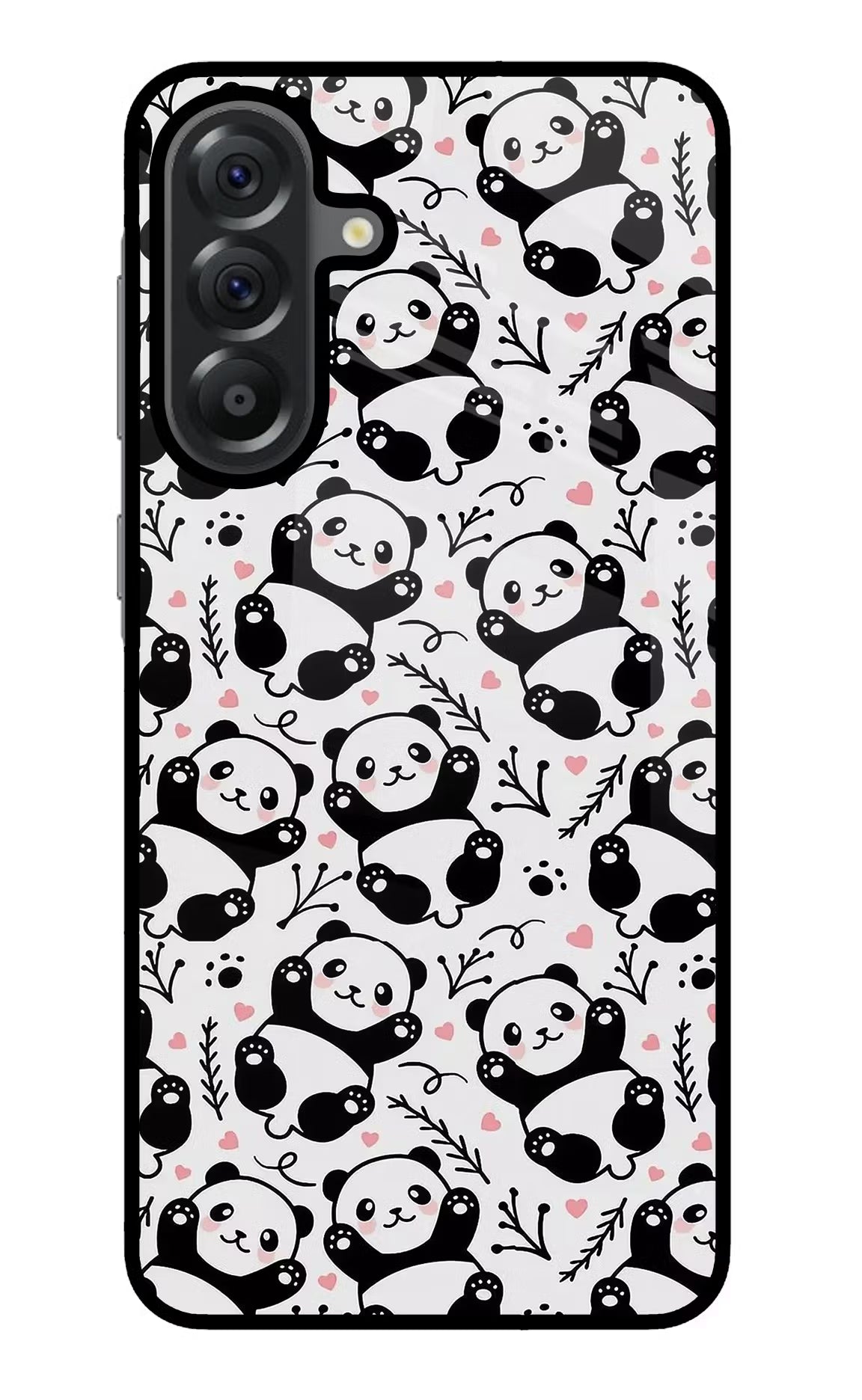 Cute Panda Samsung A56 5G Glass Case Back Cover by Casekaro