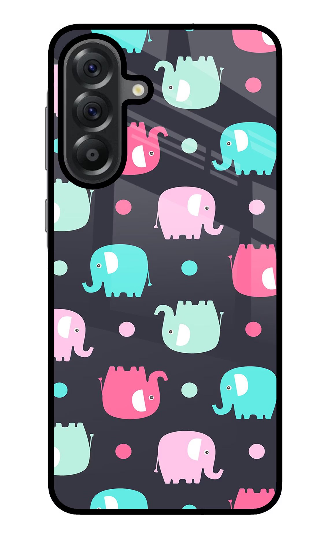 Elephants Samsung A56 5G Glass Case Back Cover by Casekaro