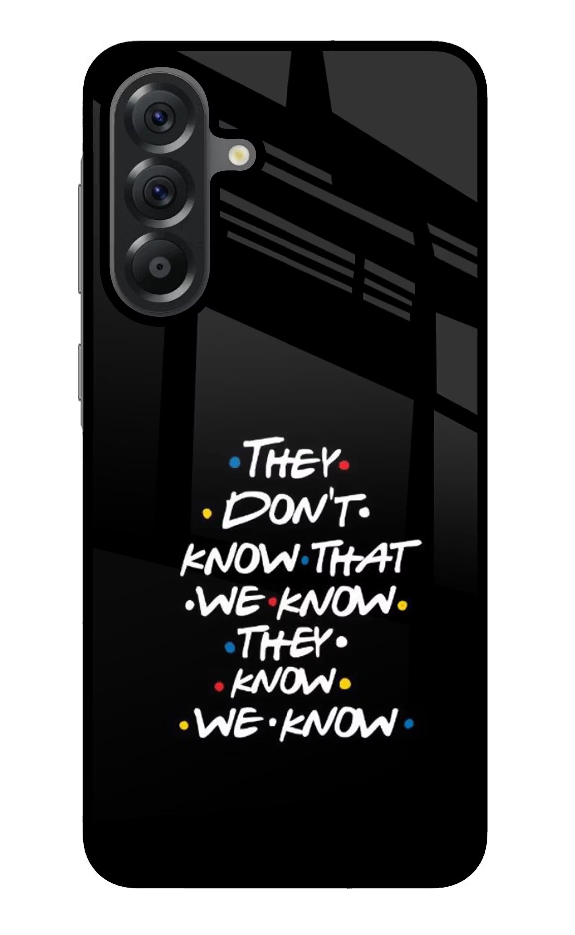FRIENDS Dialogue Samsung A56 5G Glass Case Back Cover by Casekaro