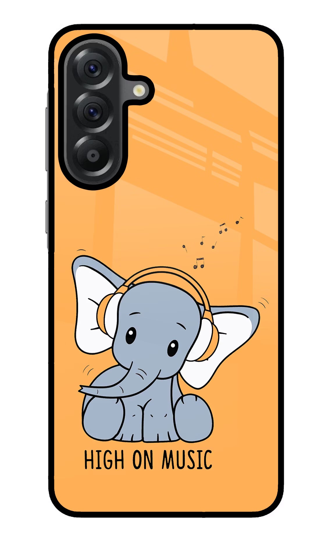 High On Music Samsung A56 5G Glass Case Back Cover by Casekaro