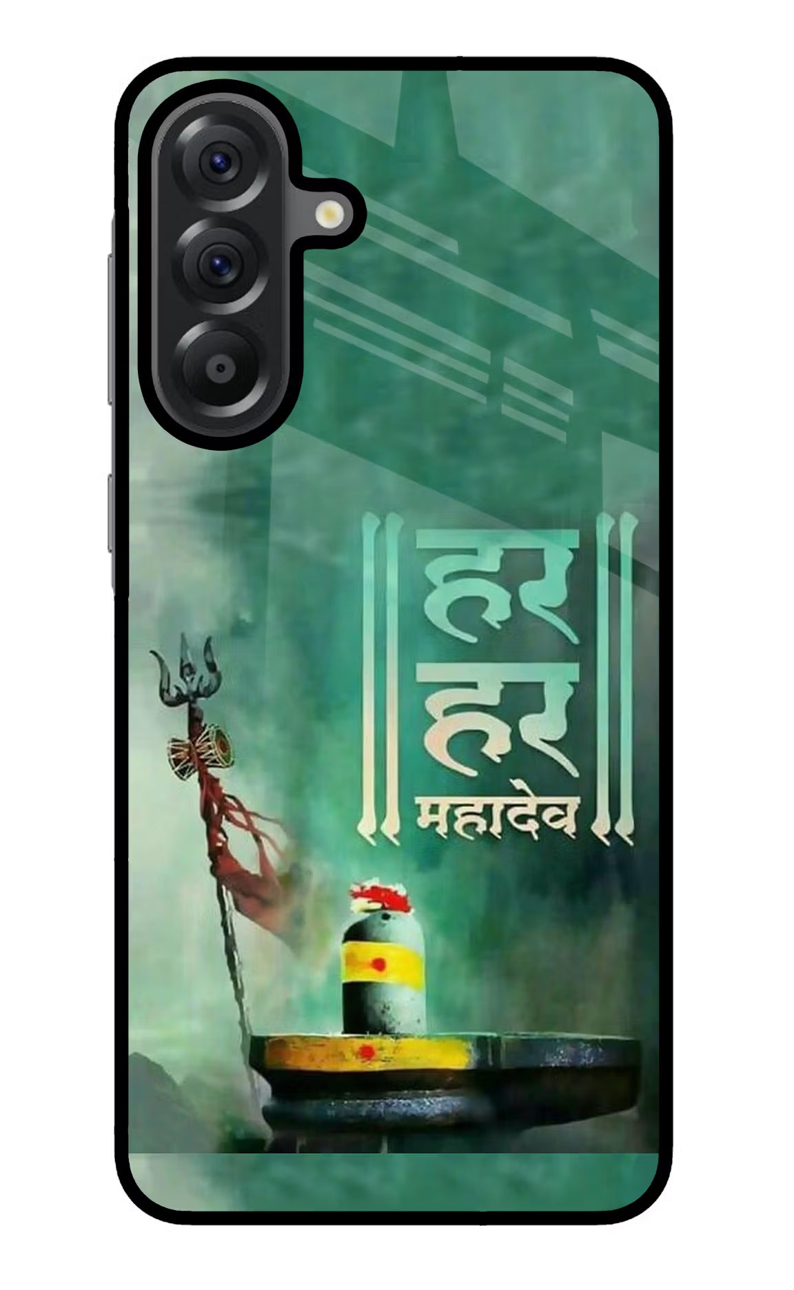Har Har Mahadev Shivling Samsung A56 5G Glass Case Back Cover by Casekaro