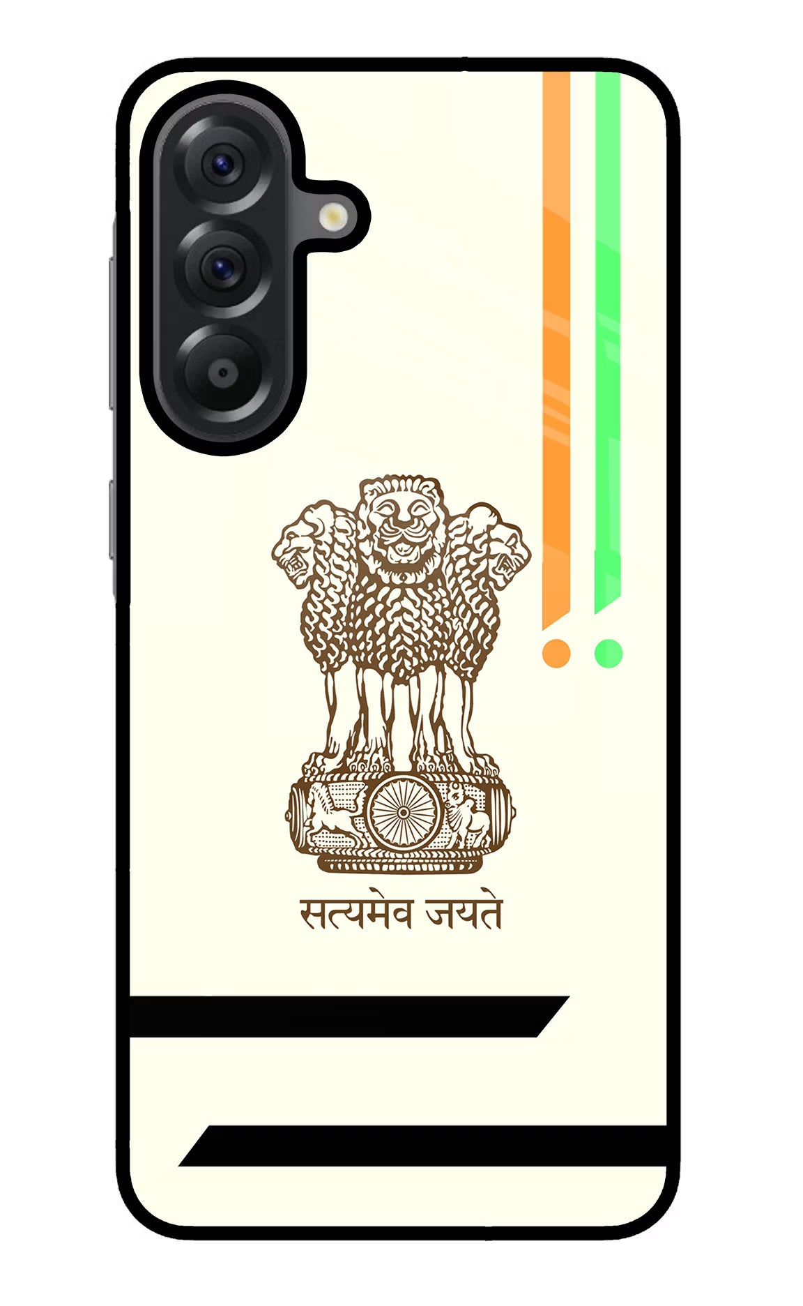 Satyamev Jayate Brown Logo Samsung A56 5G Glass Case Back Cover by Casekaro