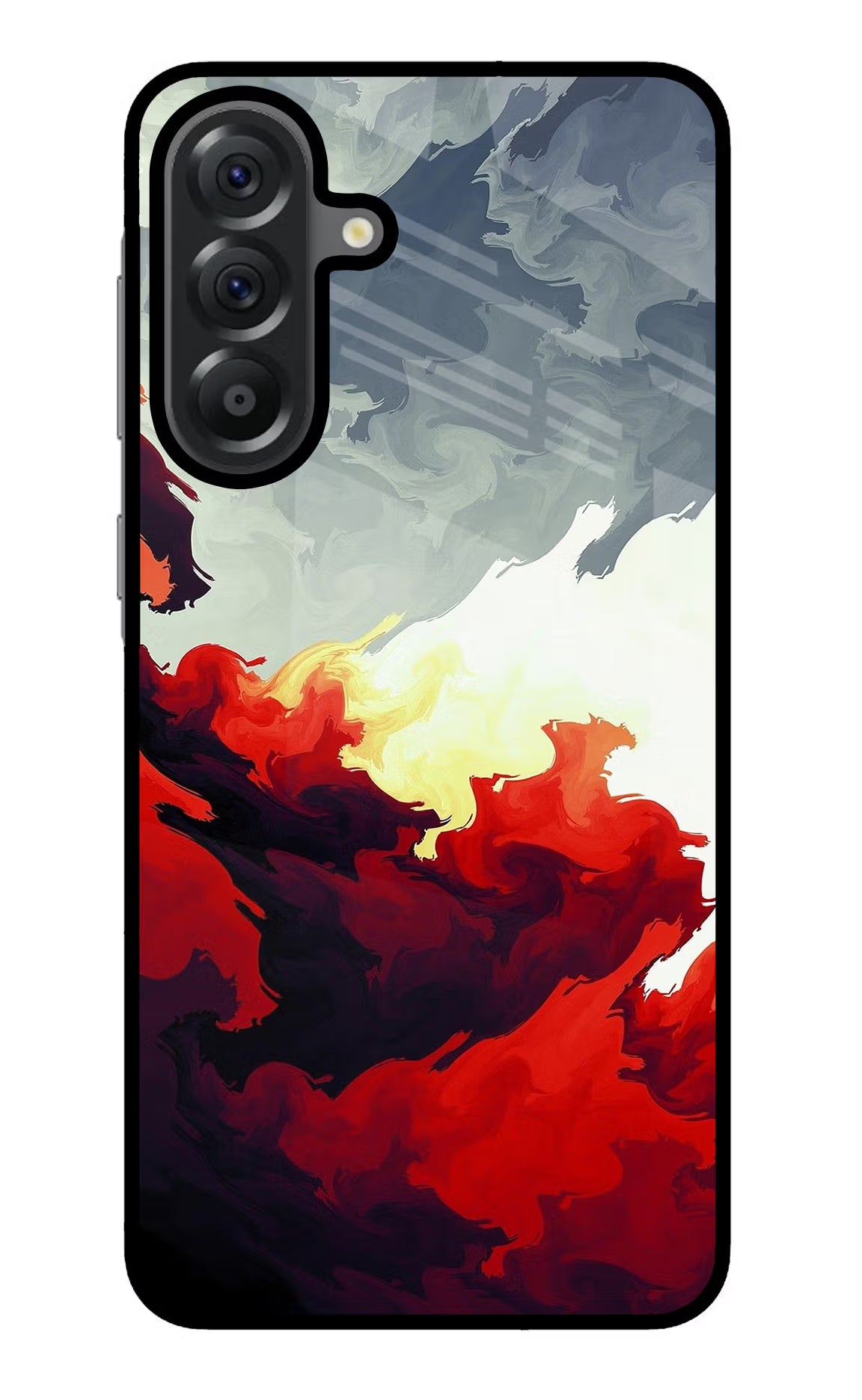 Fire Cloud Samsung A56 5G Glass Case Back Cover by Casekaro