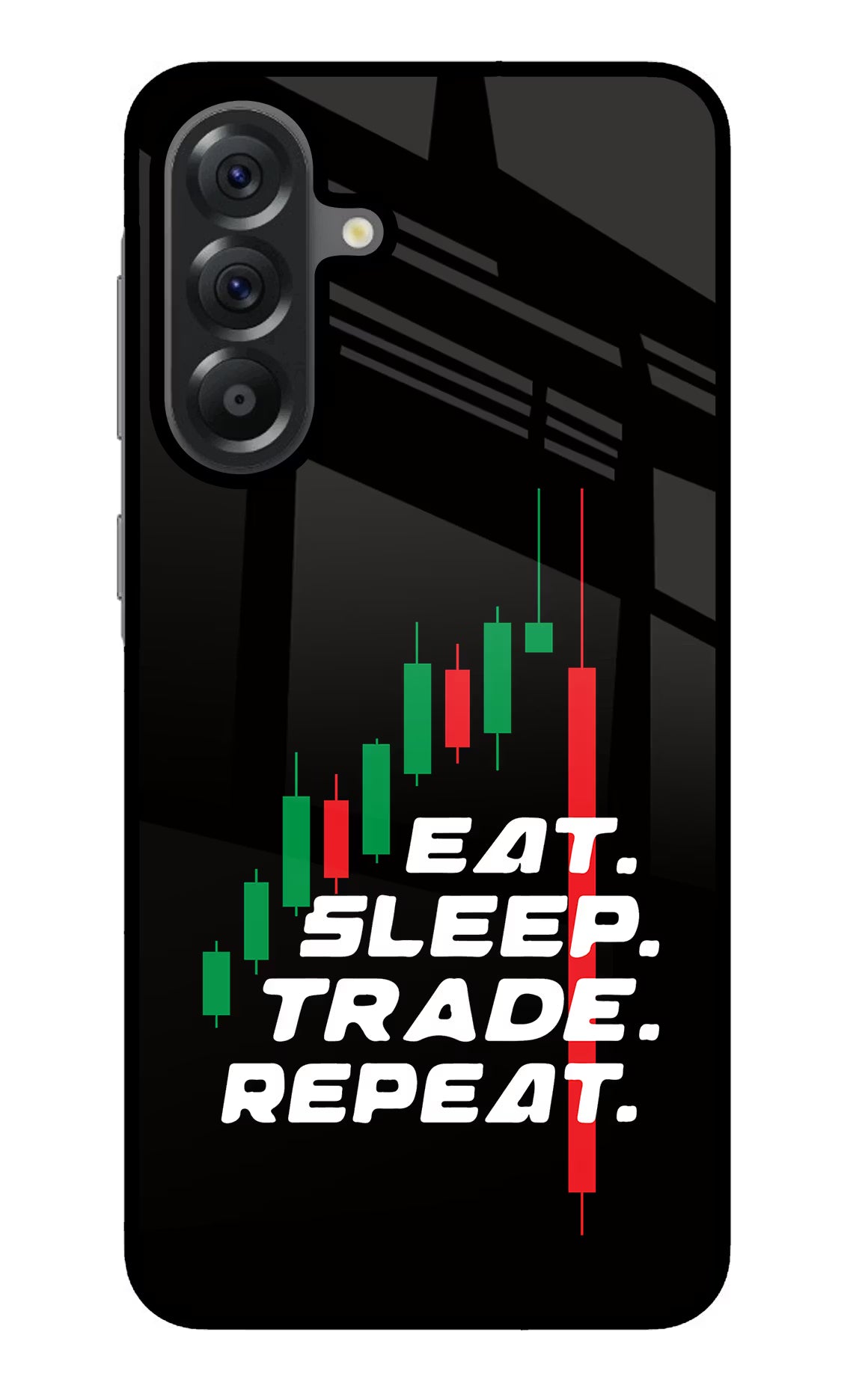Eat Sleep Trade Repeat Samsung A56 5G Glass Case