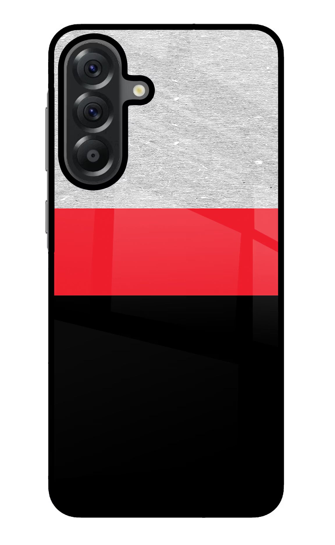 Tri Color Pattern Samsung A56 5G Glass Case Back Cover by Casekaro