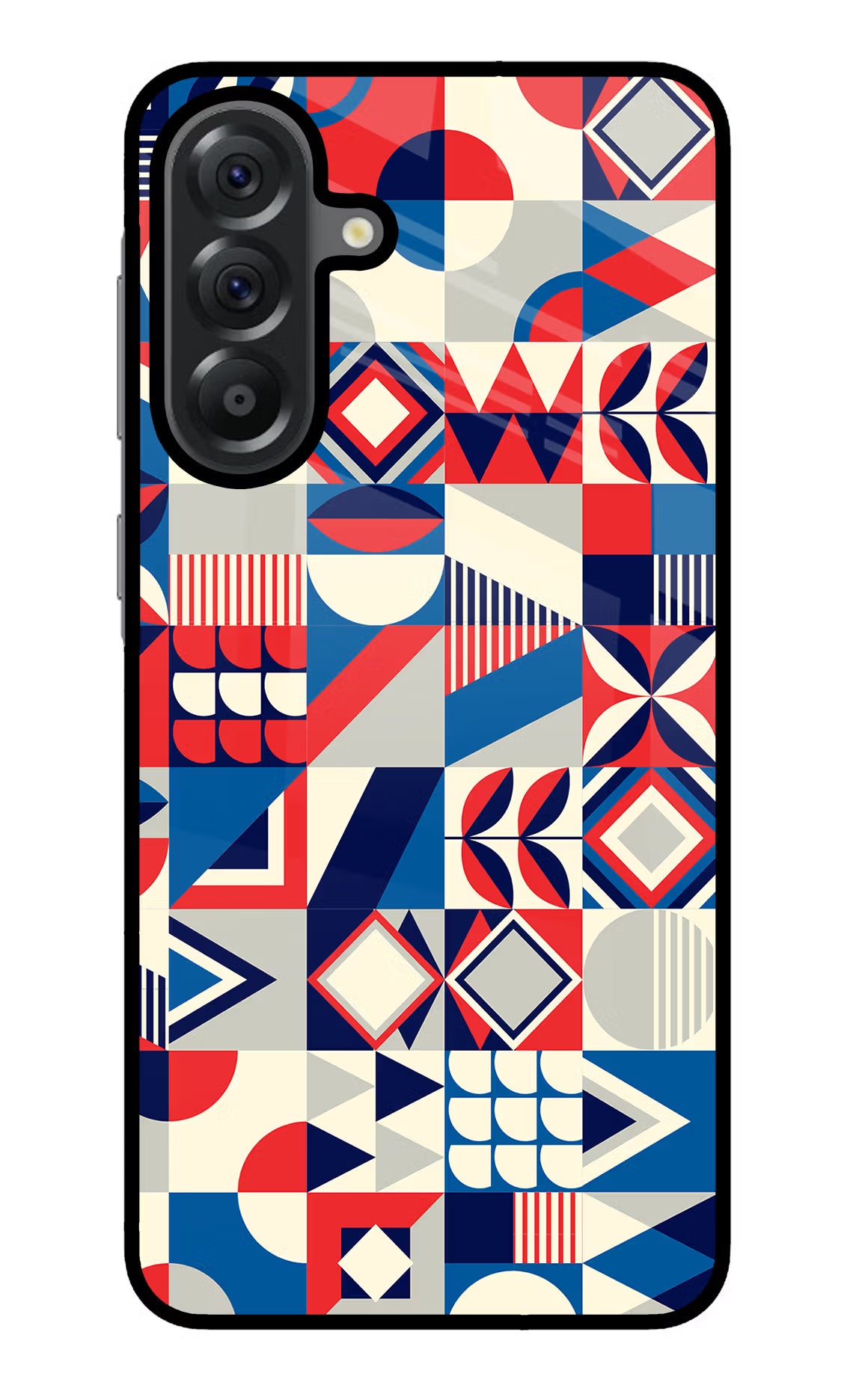 Colorful Pattern Samsung A56 5G Glass Case Back Cover by Casekaro