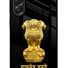 Satyamev Jayate Golden Samsung A56 5G Glass Case
