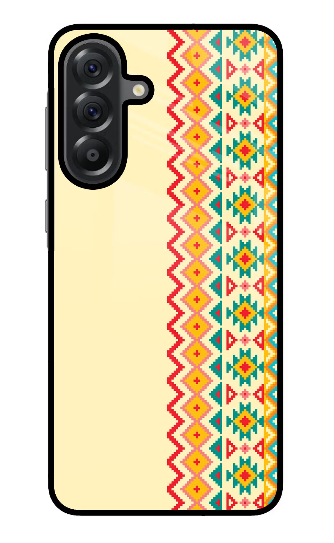 Ethnic Seamless Samsung A56 5G Glass Case Back Cover by Casekaro
