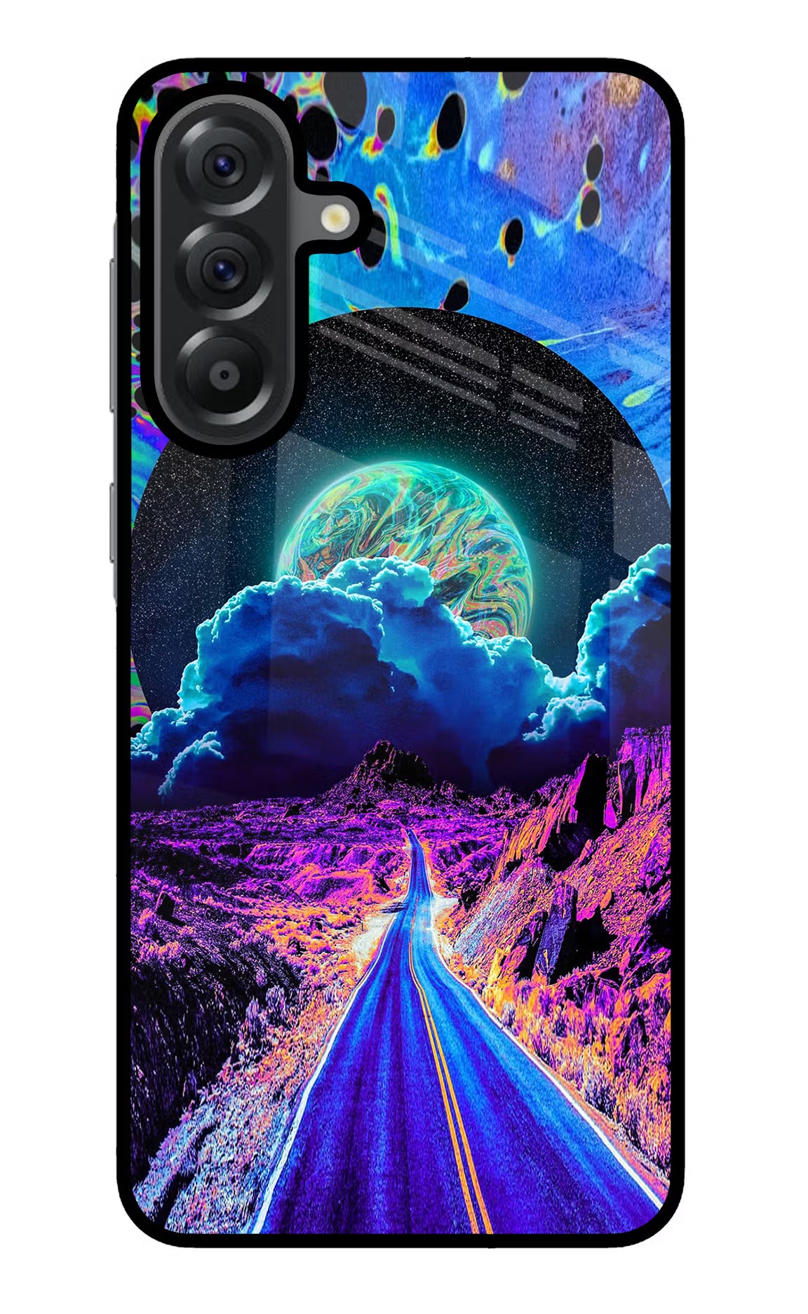Psychedelic Painting Samsung A56 5G Glass Case Back Cover by Casekaro