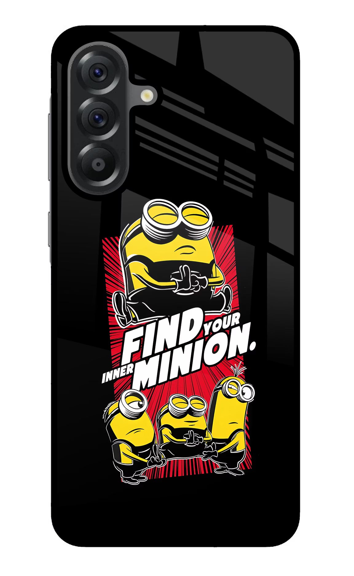 Find your inner Minion Samsung A56 5G Glass Case Back Cover by Casekaro