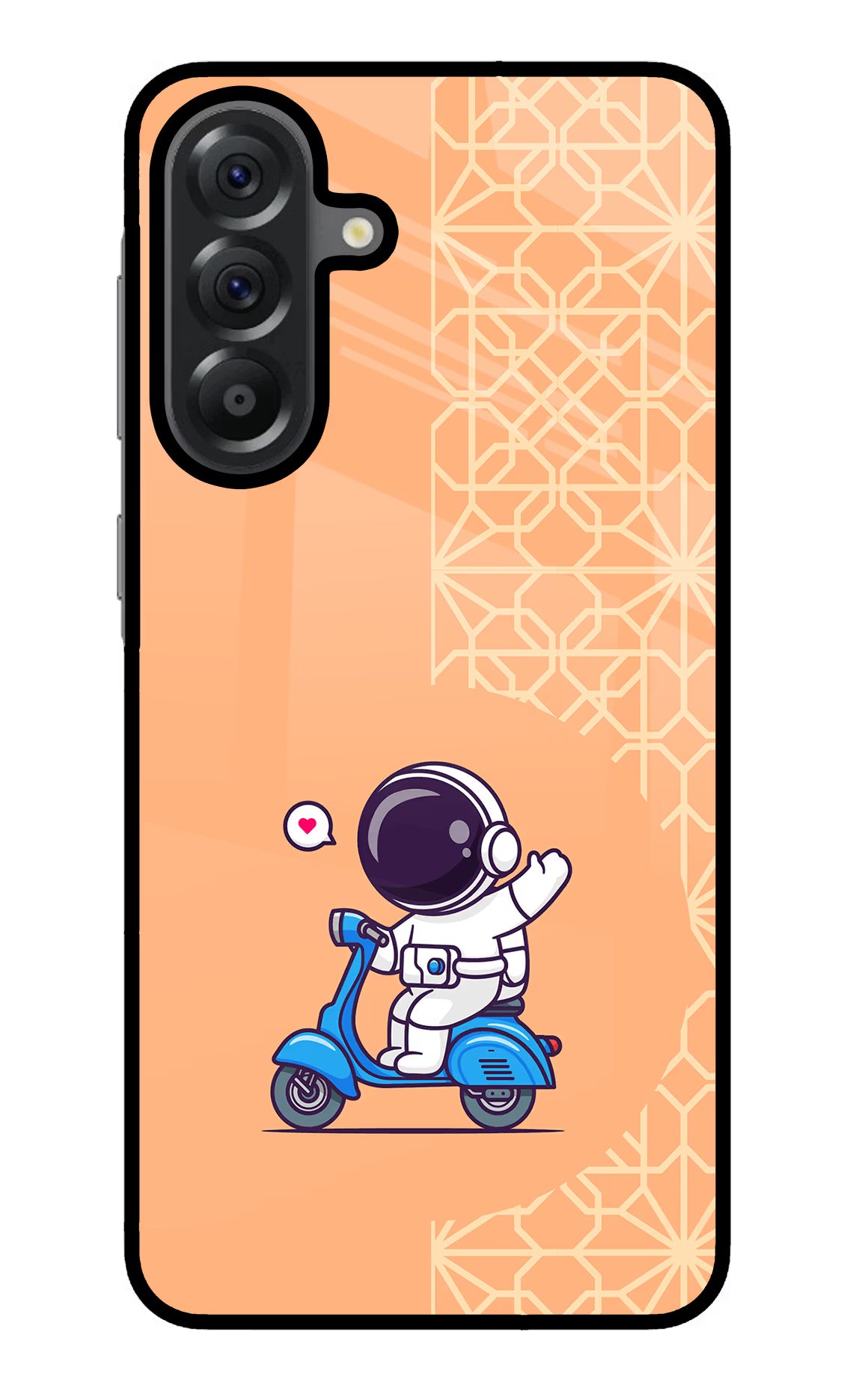Cute Astronaut Riding Samsung A56 5G Glass Case