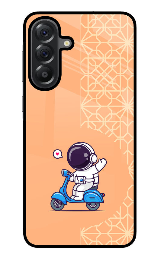 Cute Astronaut Riding Samsung A56 5G Glass Case
