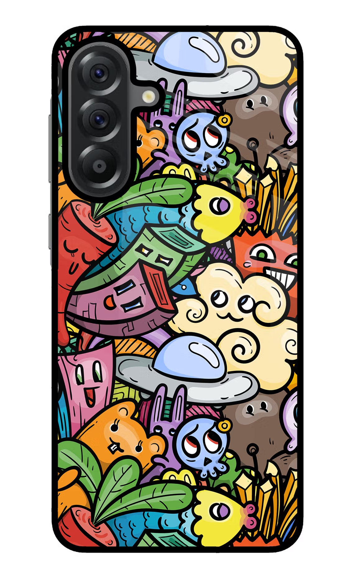 Veggie Doodle Samsung A56 5G Glass Case Back Cover by Casekaro
